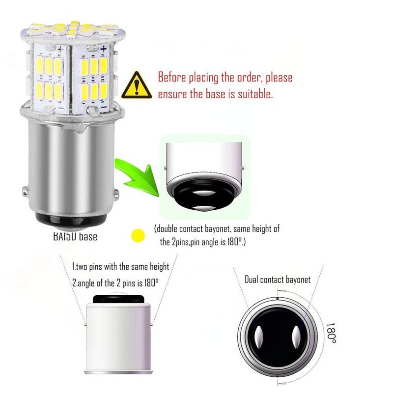 BlyilyB BA15D 1130 1142 1176 LED Bulb Bright White Interior LED Light Bulb for Car Trailer Marine RV Camper Boat As Tail Light - (Pack of 6) - Image 4